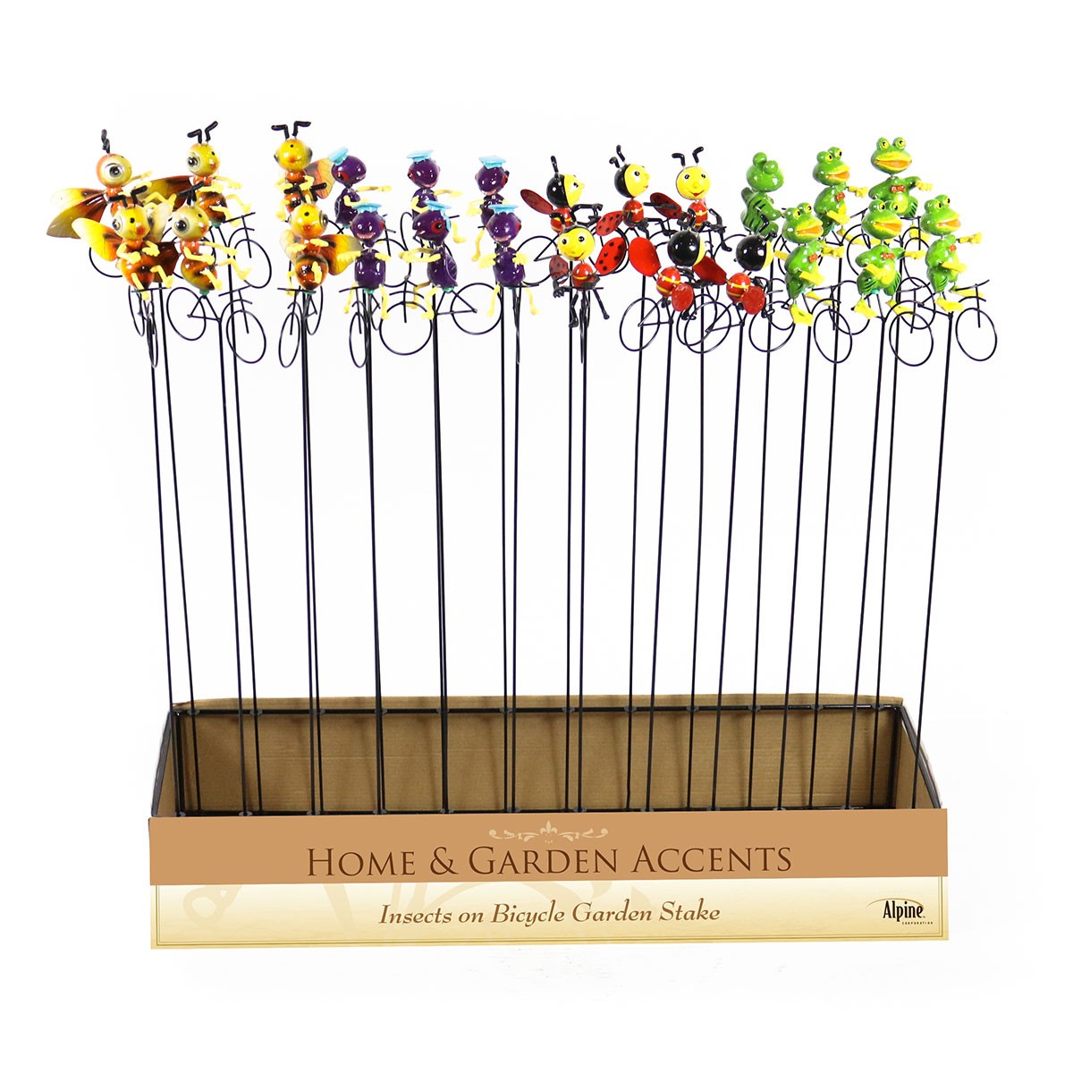 Insects on Bicycle Garden Stake - Assorted Display of 24